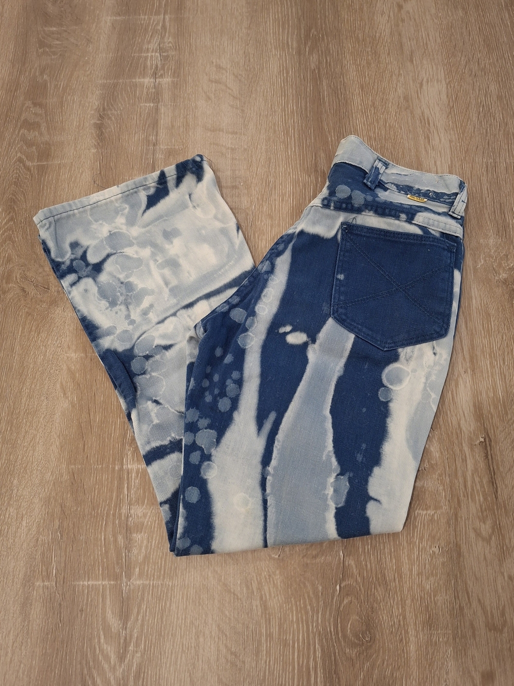Vintage Big Yank Bleach Splatter Flare Jeans Women's 30x29 *496*